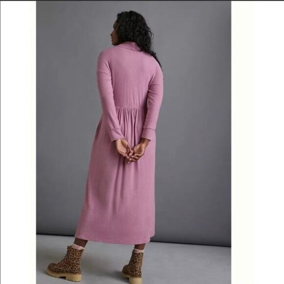 NWT ANTHROPOLOGIE Dolan Alissa Maxi Dress Pink Mauve Size XS Ribbed Casual New - Picture 2 of 10